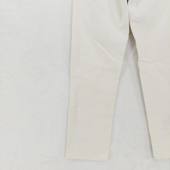 7 for All Mankind Asymetric Straight Leg White Mid Waist Jeans P4959 - Picture 8 of 14